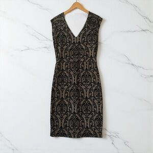 Papermoon Elegant Black and‎ Gold Midi Dress